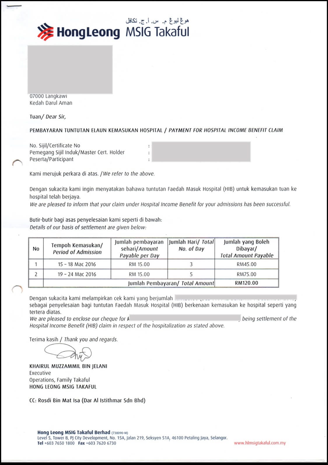 Rekod Tuntutan Takaful 1