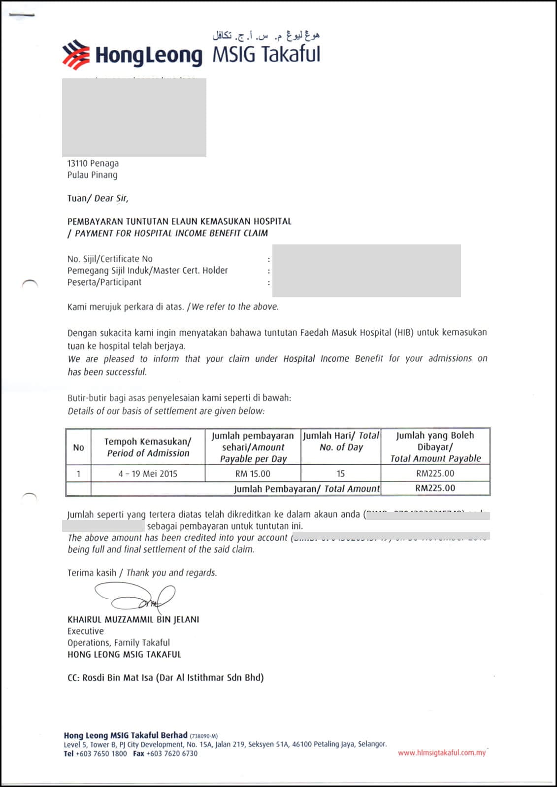 Rekod Tuntutan Takaful 3