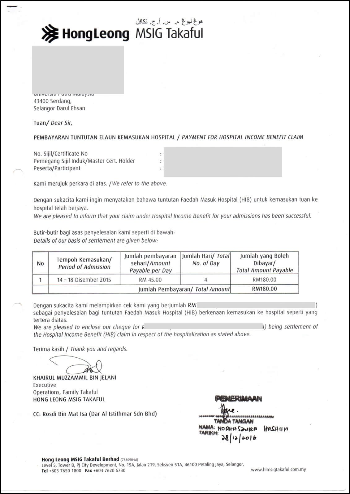 Rekod Tuntutan Takaful 5